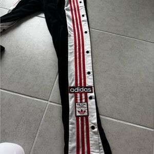 Adidas “breakaway” Snap Track Pants with Burnt Orange Stripes